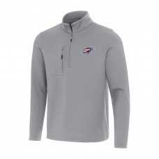 Oklahoma City Thunder Antigua Gray Insider Quarter-Zip Top