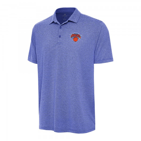 New York Knicks Antigua Heather Blue Scheme Polo