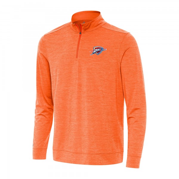 Oklahoma City Thunder Antigua Heather Orange Bright Quarter-Zip Top