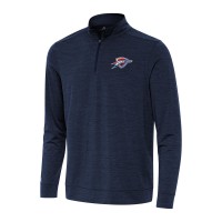 Oklahoma City Thunder Antigua Heather Navy Bright Quarter-Zip Top