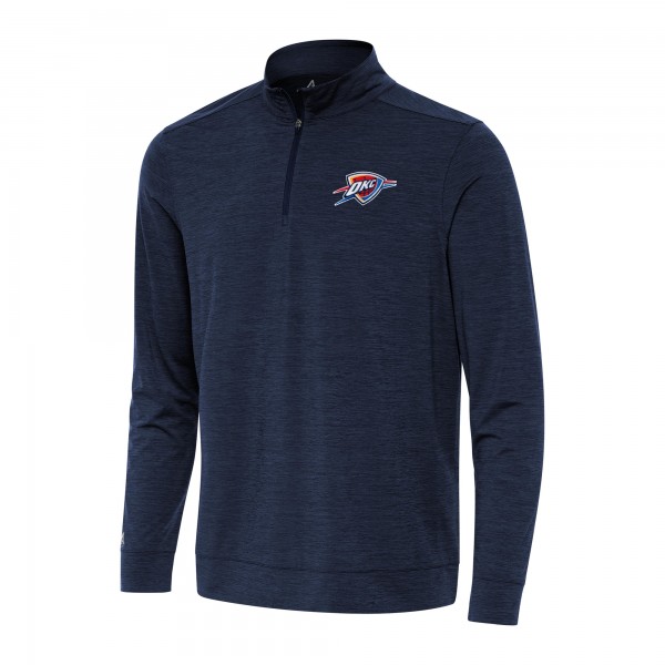 Oklahoma City Thunder Antigua Heather Navy Bright Quarter-Zip Top