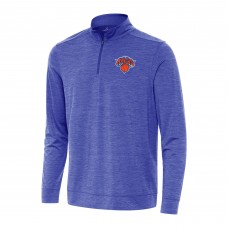 New York Knicks Antigua Bright Quarter-Zip Top - Heather Royal