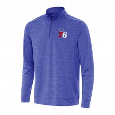Philadelphia 76ers Antigua Heather Royal Bright Quarter-Zip Top
