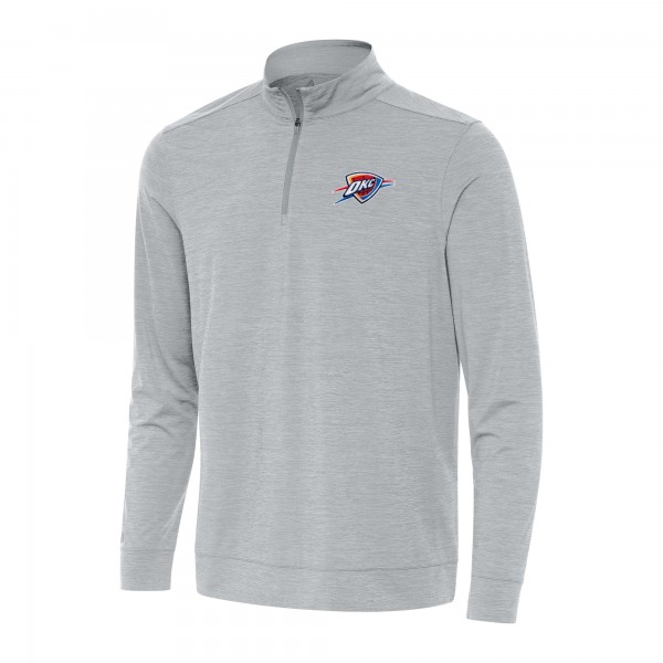 Oklahoma City Thunder Antigua Heather Gray Bright Quarter-Zip Top