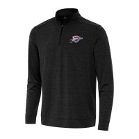 Кофта на короткой молнии Oklahoma City Thunder Antigua Heather Black Bright