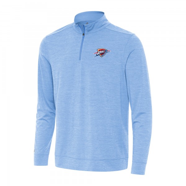 Oklahoma City Thunder Antigua Heather Powder Blue Bright Quarter-Zip Top