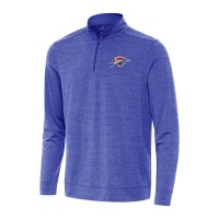 Кофта на короткой молнии Oklahoma City Thunder Antigua Heather Royal Bright