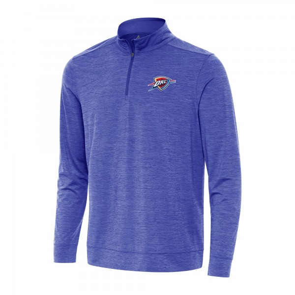 Кофта на короткой молнии Oklahoma City Thunder Antigua Heather Royal Bright