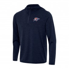 Толстовка на короткой молнии Oklahoma City Thunder Antigua Heather Navy Tidy