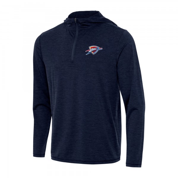 Толстовка на короткой молнии Oklahoma City Thunder Antigua Heather Navy Tidy