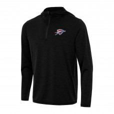 Толстовка на короткой молнии Oklahoma City Thunder Antigua Heather Black Tidy