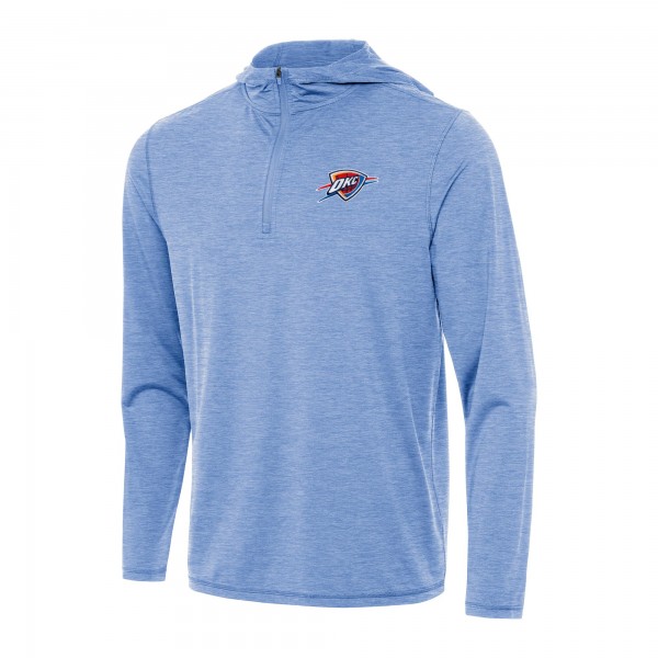 Толстовка на короткой молнии Oklahoma City Thunder Antigua Heather Powder Blue Tidy