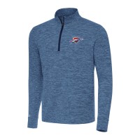 Oklahoma City Thunder Antigua Heather Navy Cause Quarter-Zip Top