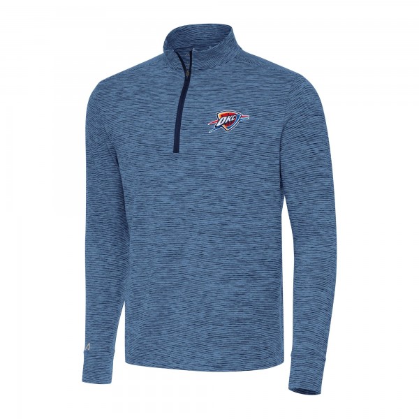 Oklahoma City Thunder Antigua Heather Navy Cause Quarter-Zip Top