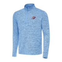 Oklahoma City Thunder Antigua Heather Powder Blue Cause Quarter-Zip Top