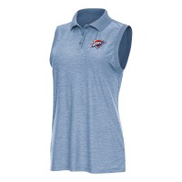 Поло WoOklahoma City Thunder Antigua Heather Light Blue Recap Sleeveless