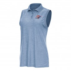 Поло WoOklahoma City Thunder Antigua Heather Light Blue Recap Sleeveless