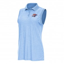 Поло WoOklahoma City Thunder Antigua Heather Powder Blue Recap Sleeveless