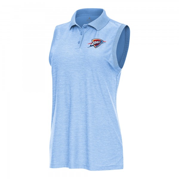 Поло WoOklahoma City Thunder Antigua Heather Powder Blue Recap Sleeveless