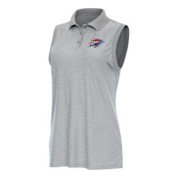 Поло WoOklahoma City Thunder Antigua Heather Gray Recap Sleeveless