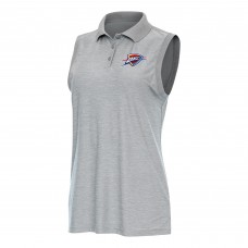 Поло WoOklahoma City Thunder Antigua Heather Gray Recap Sleeveless