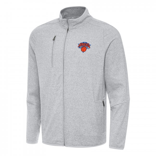 Кофта на молнии New York Knicks Antigua Hold-Up Tri-Blend - Heather Gray