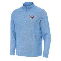 Кофта на короткой молнии Oklahoma City Thunder Antigua Heather Powder Blue Subtle