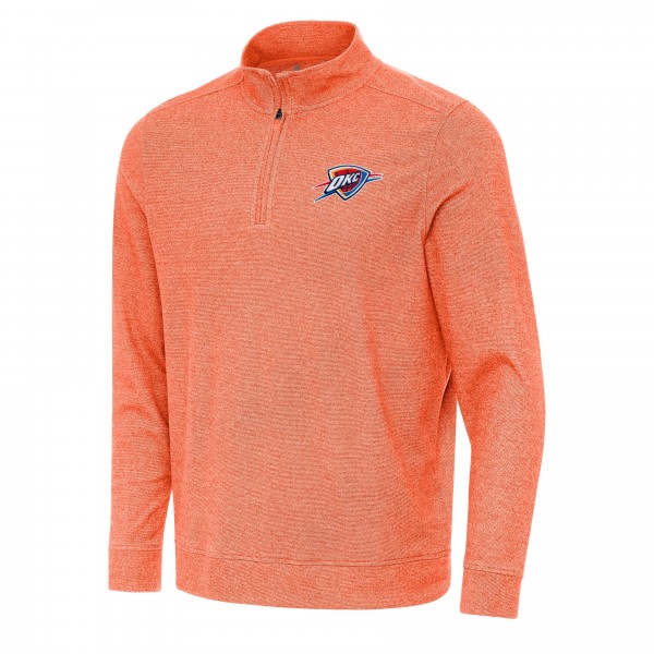 Кофта на короткой молнии Oklahoma City Thunder Antigua Heather Orange Subtle