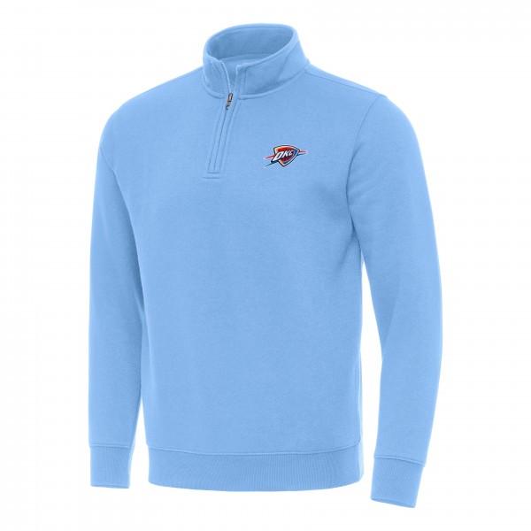Кофта на короткой молнии Oklahoma City Thunder Antigua Powder Blue Victory Mock