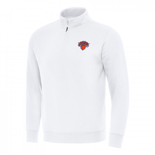 Кофта на короткой молнии New York Knicks Antigua Victory Mock - White