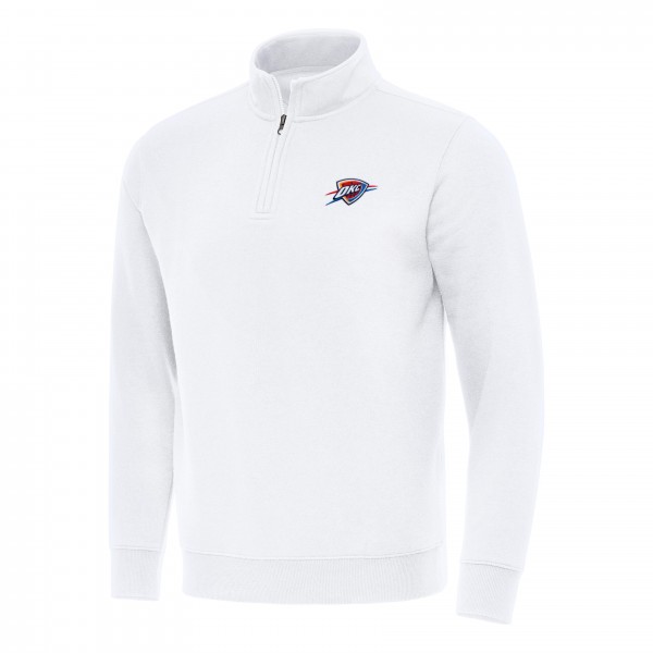 Кофта Oklahoma City Thunder Antigua White Victory Quarter-Zip Mock