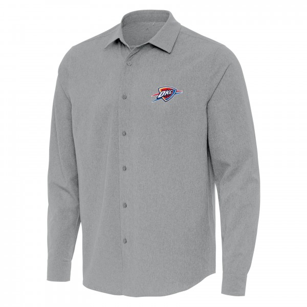Рубашка Oklahoma City Thunder Antigua Gray Exposure Woven