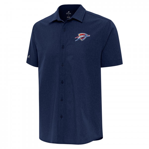 Рубашка с коротким рукавом Oklahoma City Thunder Antigua Navy Activate Woven