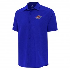 Рубашка с коротким рукавом Oklahoma City Thunder Antigua Blue Activate Woven
