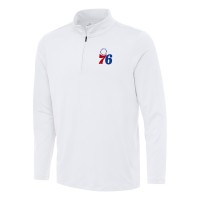 Philadelphia 76ers Antigua White Reprocess Quarter-Zip Top