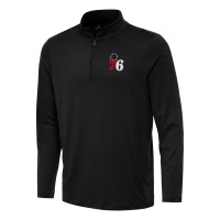 Philadelphia 76ers Antigua Black Reprocess Quarter-Zip Top