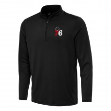 Philadelphia 76ers Antigua Black Reprocess Quarter-Zip Top