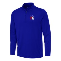 Philadelphia 76ers Antigua Royal Reprocess Quarter-Zip Top