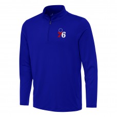 Philadelphia 76ers Antigua Royal Reprocess Quarter-Zip Top