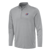 Oklahoma City Thunder Antigua Gray Reprocess Quarter-Zip Top