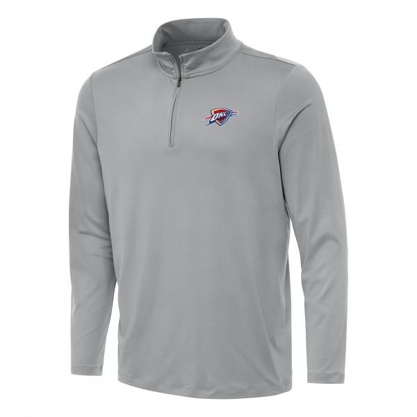 Oklahoma City Thunder Antigua Gray Reprocess Quarter-Zip Top