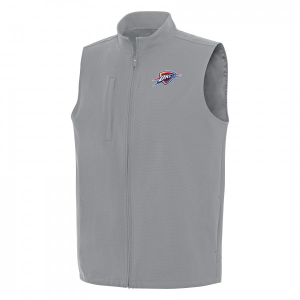 Oklahoma City Thunder Antigua Gray Regard Full-Zip Vest
