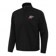 Oklahoma City Thunder Antigua Black Brisk Quarter-Zip Windbreaker