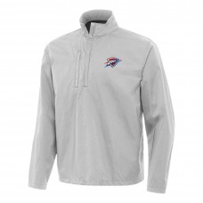 Oklahoma City Thunder Antigua Heather Gray Brisk Quarter-Zip Windbreaker