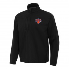 New York Knicks Antigua Brisk Quarter-Zip Windbreaker - Black