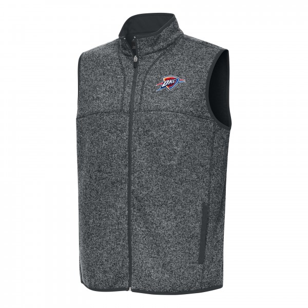 Oklahoma City Thunder Antigua Heather Charcoal Fortune Full-Zip Vest