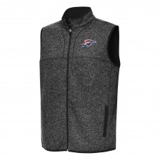 Oklahoma City Thunder Antigua Heather Black Fortune Full-Zip Vest