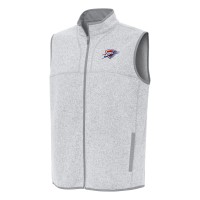 Oklahoma City Thunder Antigua Heather Gray Fortune Full-Zip Vest