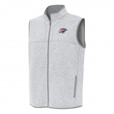 Oklahoma City Thunder Antigua Heather Gray Fortune Full-Zip Vest