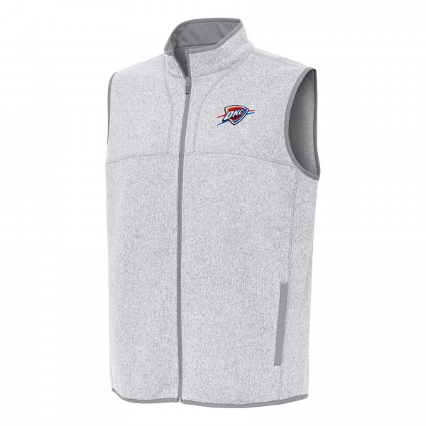 Oklahoma City Thunder Antigua Heather Gray Fortune Full-Zip Vest